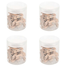 Push Pins with Wooden Clips Pushpins Tacks Thumbtacks, Paper Clips with Pins 80pcs