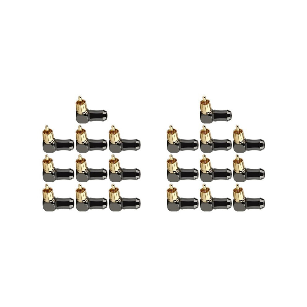 20Pcs Rca Connector Audio Plug Male 90 Degree Right Angle Elbow Speaker Terminal Conector For Soldering Video Cable 6031733350111