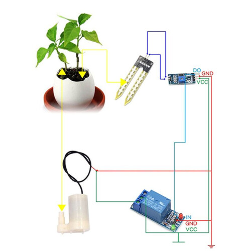 5X Automatic Irrigation Module DIY Kit Automatic Watering Module Soil Moisture Detection Automatic Water Pumping 1
