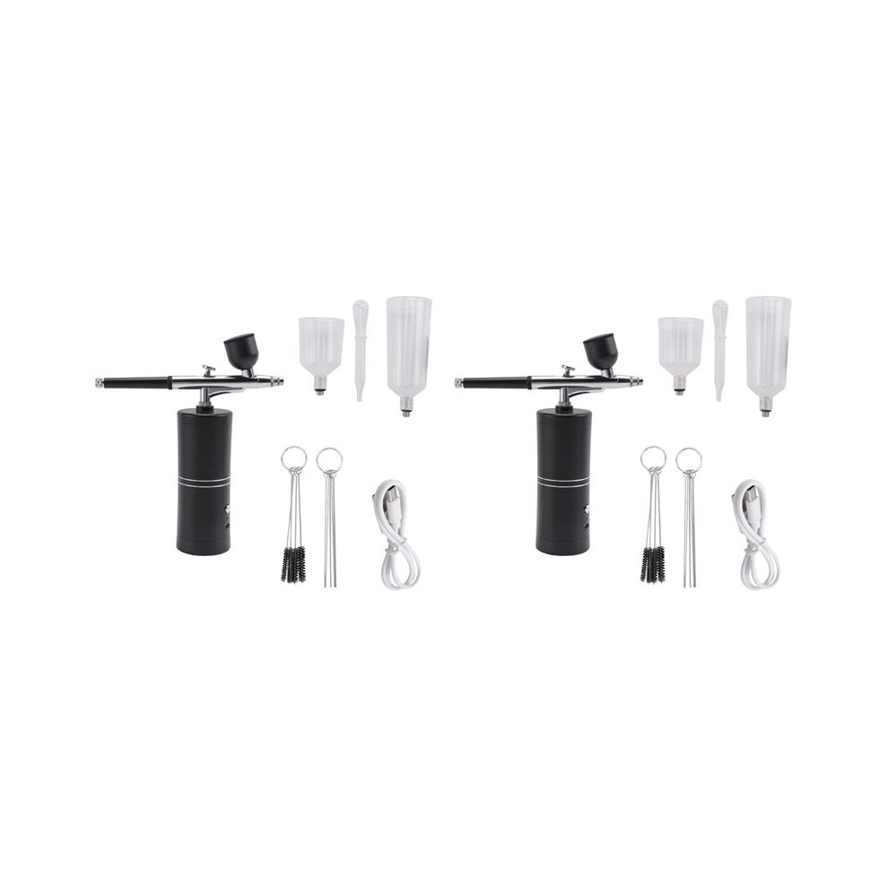 2X Airbrush Kit With Compressor Rechargeable Cordless Non-Clogging High-Pressure Airbrush Set 6033204420880