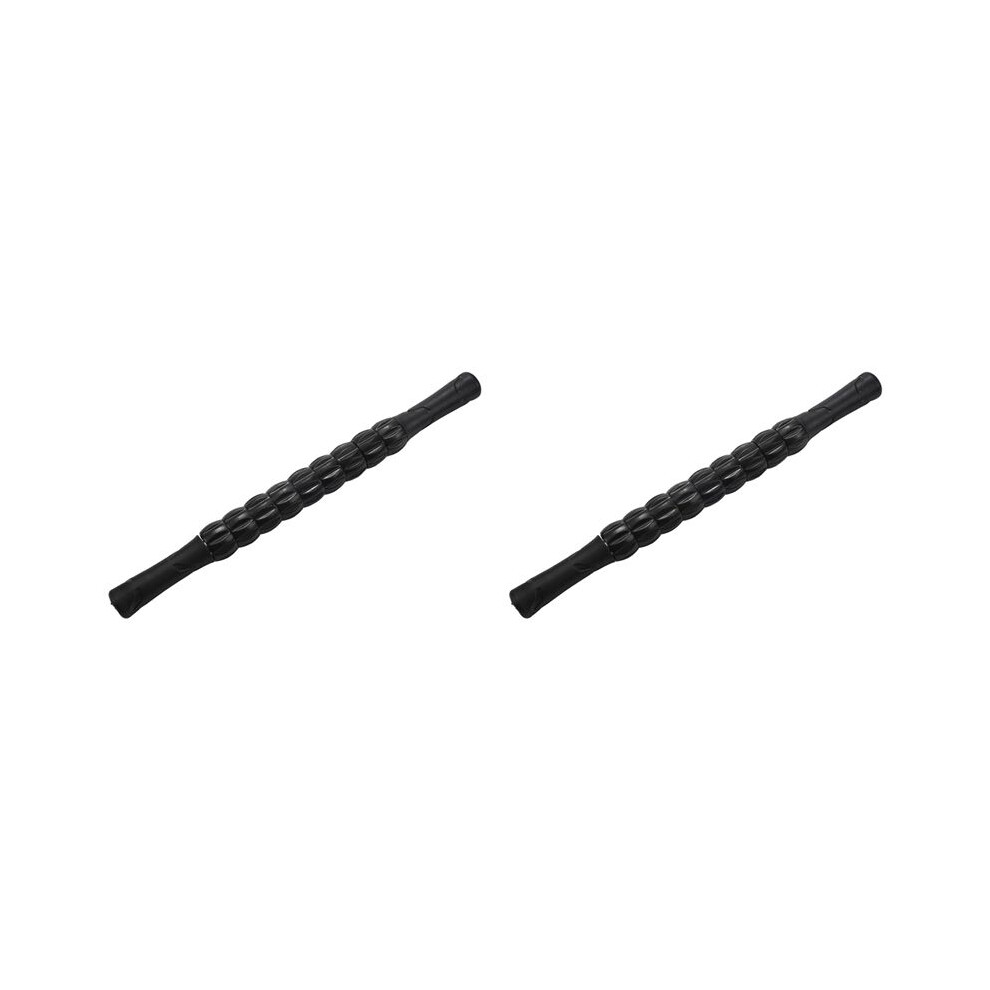 Black 2X Adjustable Gear Muscle Massage Roller Trigger Point Massage Stick Self Myofascial Release