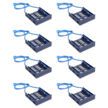 8Stück 2 X USB 3.0 Frontblende mit 3,5-Zoll-Gerät/HDD oder 2,5-Zoll-SSD/HDD auf 5,25-Diskette zu Optischem Laufwerksschacht-Halterung