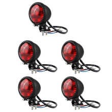 5X Motorfiets LED-Achterlicht Rem-Stoplamp Moto LED-Achterlicht voor Bobber Chopper Cafe Zwart