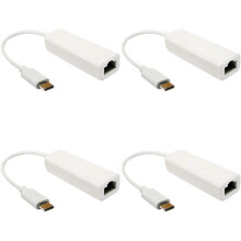 4X USB-C para Ethernet NIC Type-C para RJ45 LAN Network Dongle Connector, para  3 para Adaptador de Rede para