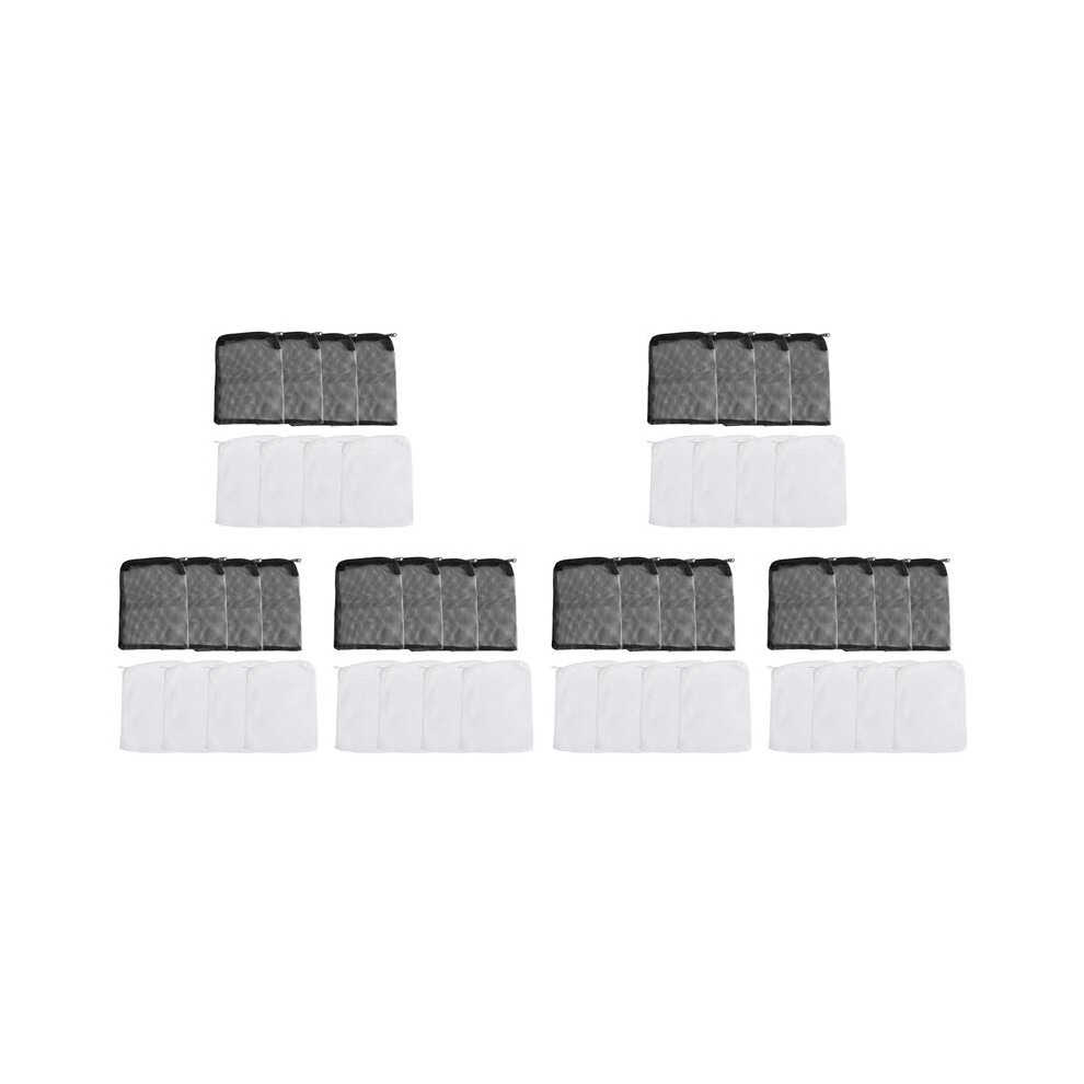 48 Pieces Of Aquarium Filter Bag Media Mesh Filter Bag Reusable Mesh Bag For Granular Carbon, Bioball And White/Black 4712494468353