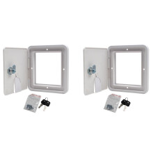 2X RV Heavy Duty Elektrische Kabelluik Stroomkabel Beschermhoes met 4 Sleutels B 5,94 Inch, H 6,54 Inch