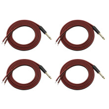 4pcs 1/4 TS to Speaker Bare Wire,Audio Cable to 6.35mm Male Mono Adapter Open End Gold-Plated OFC HiFi TS Speaker