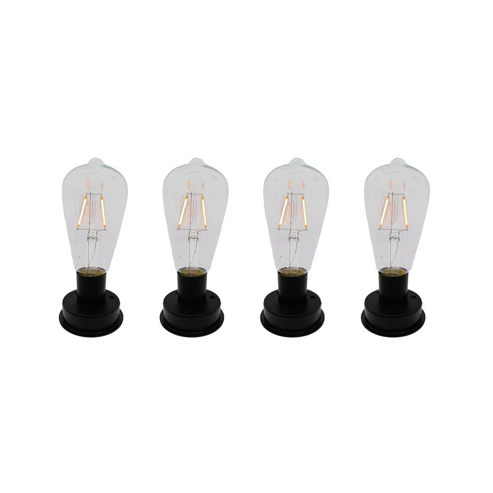 4Pc Solar LED Tungsten Filament Bulb Lamp 2800K Automatic Light Sensors Fence Night Lights for Garden Lamp(8.5cm)