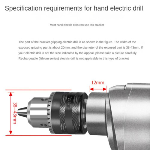 2X Square Hole Drill Bit Adapter Drill Bit Fixing Bracket Attachment Joint Mortiser Bit for Hand Electric Drill 2