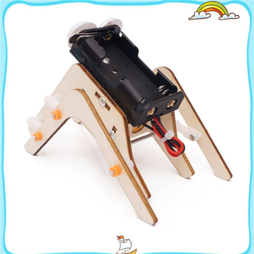 2X Wooden Walking Spider Robot Bionic Spider Robot DIY Assemble Model Science Technology Experiment Kit 1