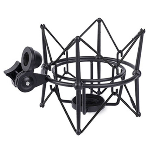 3X Microphone Shock Mount Adjustable Mount Recording Mic Stand Metal Bracket Pod Microphone Stand (Black) 2