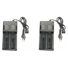2X 2-Slots Li-Ion Battery Charger 3.7V 18650 16340 14500 Li-Ion Rechargeable Battery Charger 18650 Battery EU Plug