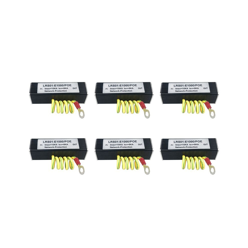 6X 100/1000M Poe Ip Camera Network Poe Rj45 & Poe Surge Protector Protection Device Arrester Spd 1000M 4713921617979