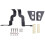 4x Car LED Front Cowl Light Work Lighting Bracket Mounting Holder Hood Spotlight Bracket for    2007-2016 2