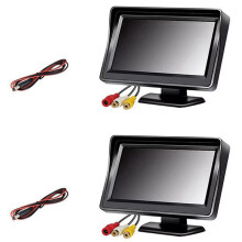 2X Achteruitkijkcamera Brede Graden 4,3-Inch TFT LCD-Scherm of Monitor Waterdicht Nachtzicht Achteruitrijcamera Back-, Monitor