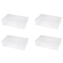4X Akten-Organizer Aus Kunststoff, Transparent, Quadratisch, Aufbewahrungsbox,, Aufbewahrungsbox, Aktenaufbewahrungsbox, M
