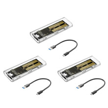 3X M2 SSD-Behuizing M.2 NVME SSD-Behuizing Draagbare USB3.1 Type-C SSD Transparante Harde Schijfbehuizing 5Gbps voor Pc