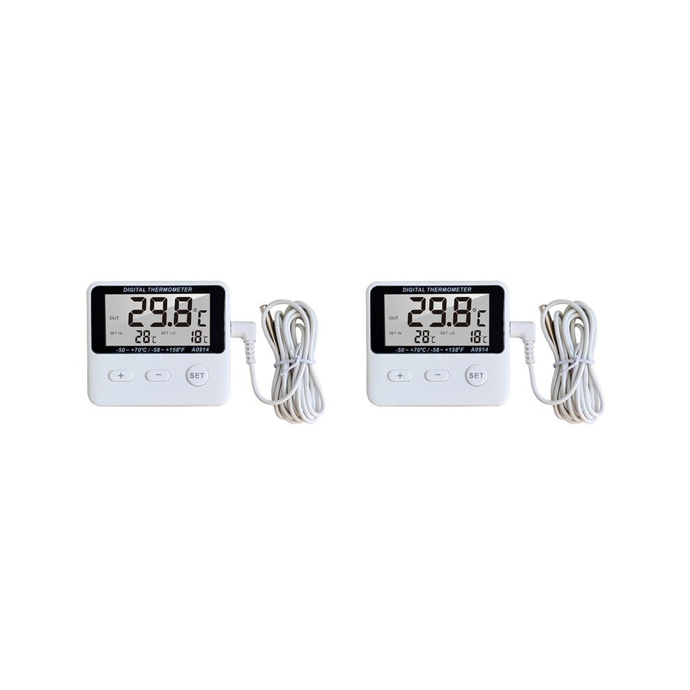Typecat 2X Lcd Digital Probe Sensor Thermometer Water Tank Swimming Pool Refrigerator Aquarium Wine Cellar Thermometer