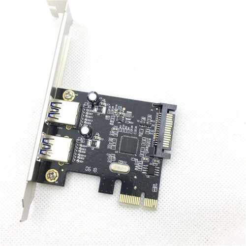 2X PCIE Expansion Card PCI-E to 2-Port USB3.0 5Gbps Convert Card Riser for Win7/8/9/10/Linux 2