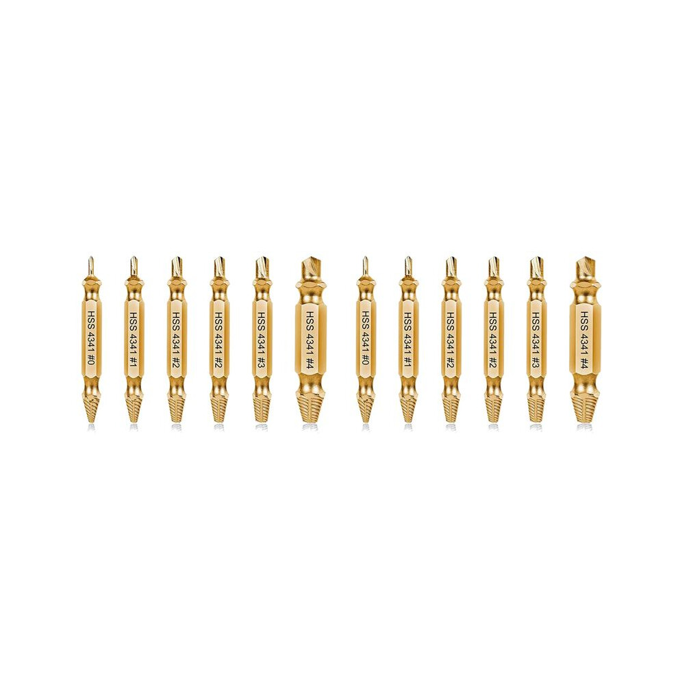 12Pc Damaged Screw Extractor Kit,Stripped Screw Extractor Set For Easily And Quickly Remover Common Sizes Of Broken Tool 4714222259844