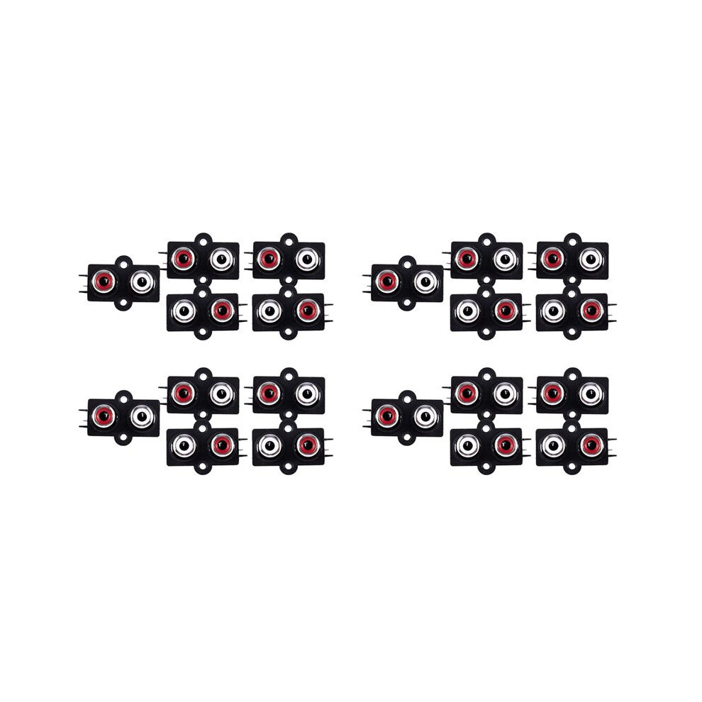 20Pcs Pcb Mount 2 Position Stereo Audio Video Jack Rca Female Connector 6134008314587