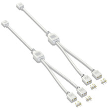 2X 5V 3-Pin Extension Cable for Computer Motherboard 1 Point 2 Hub Cable Connection Extension ARGB Splitter, White