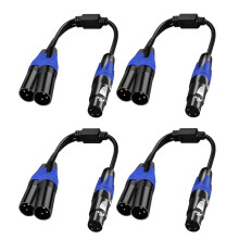 Cabo Divisor XLR, 1 XLR FêMea para 2 XLR Macho Y Cabo Balanceado Microfone Divisor Cabo Adaptador de ÁUdio 4Pack