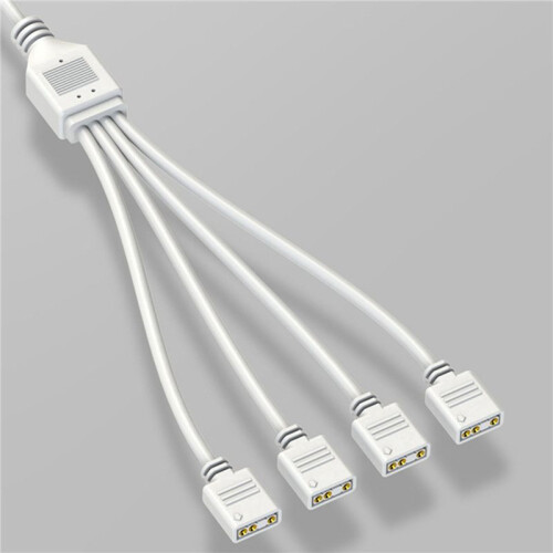 2X 5V 3-Pin Extension Cable for Computer Motherboard 1 Point 2 Hub Cable Connection Extension ARGB Splitter, White 1