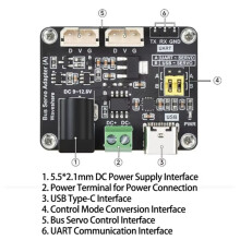4X Serial Bus Servo Adapter Integrated Power Supply Control Circuit Driver Board for STSC Series Serial Bus Servos