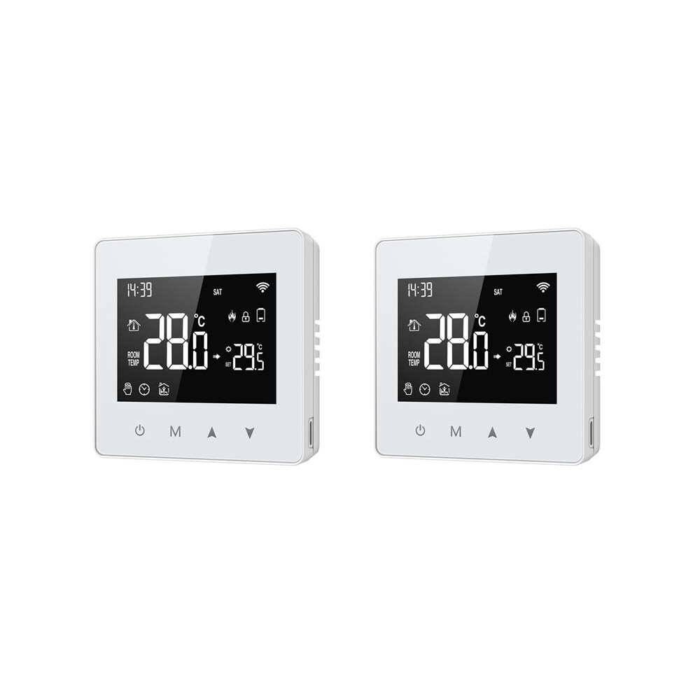 2X Tuya Zigbee Thermostat Home Battery Powered Temperature Controller For Gas Boiler Works With Voice Assistant 4713612852085