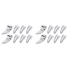16Pcs Guitar Thumb Finger Picks Stainless Steel Guitar Picks with Plastic Case for Electric Guitar Bass Ukulele (Silver)