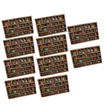 10X 1:12 Miniatur-Schmuckregal, Miniatur-Kristallregal, Puppenhaus-Miniatur-Dekor, Drucker, Tablett, Miniatur