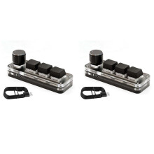 2X Macropad Macro Mechanical Keyboard RGB Gaming Custom Programming Knob Keypads 3 Keys for Photoshop