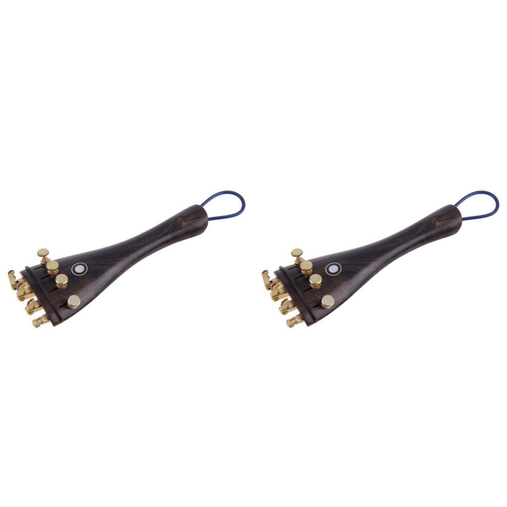 2X Ebony 4/4 Violin Fiddle Tailpiece 6032482316786