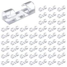 400PCS Cable Clips Cable Tidy Wire Holder with Strong Self Adhesive Pads Plastic Cord Management Organiser Transparent