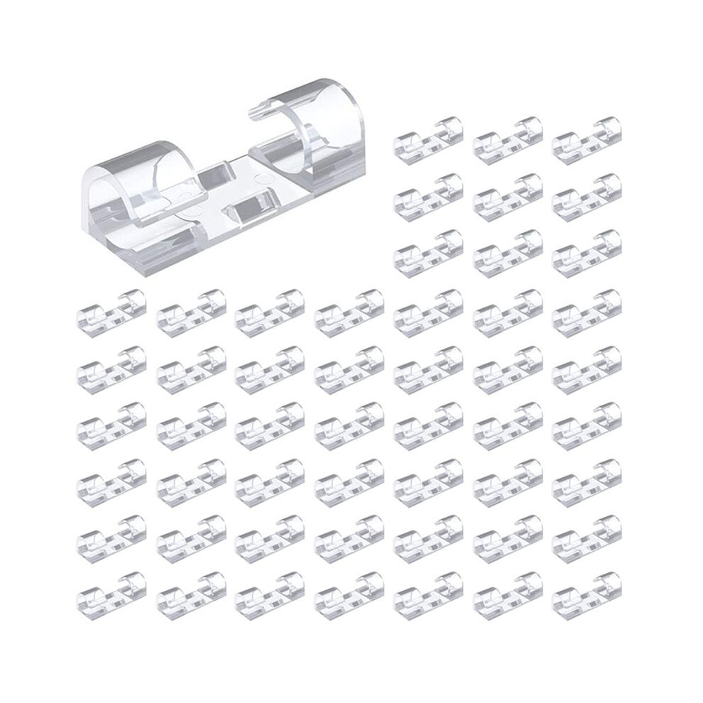 400Pcs Cable Clips Cable Tidy Wire Holder With Strong Self Adhesive Pads Plastic Cord Management Organiser Transparent 6031272564376