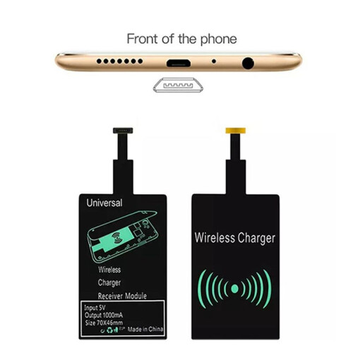 4X  Wireless Charging Receiver Universal Fast Wireless Charger Adapter(for Micro-USB A) 2
