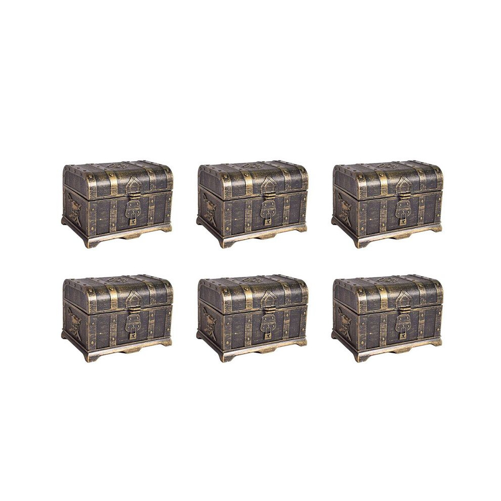 6X Pirate Treasure Chest Decorative Treasure Chest Keepsake Jewelry Box Plastic Toy Treasure Boxes Large Size B 4713794985489