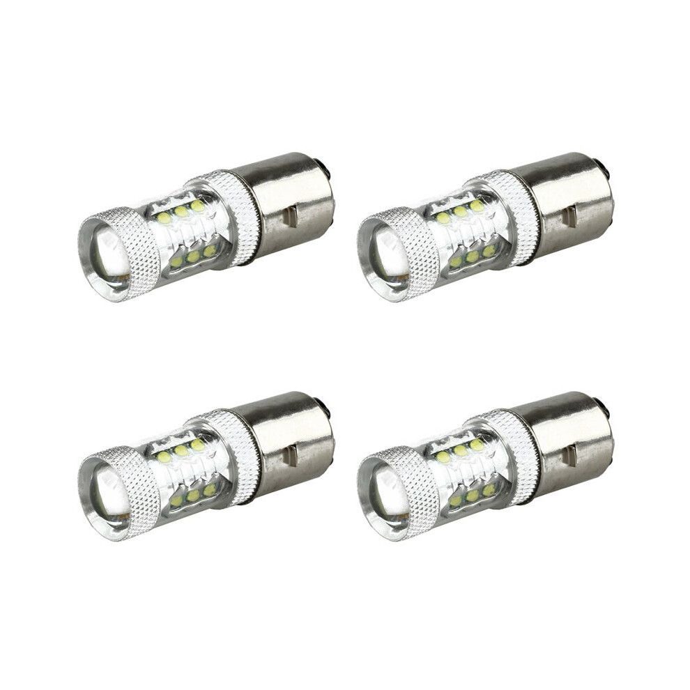 4X 80W Ba20d H6 16 Led Motorcycle Motorbike/Moped/Atv Headlight Bulb White 6033282238469