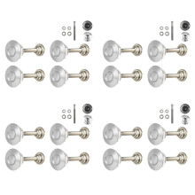 16X Quick Release Push Hood  Button Car Pin Bonnet Lock Bumper Clip Latches Silver