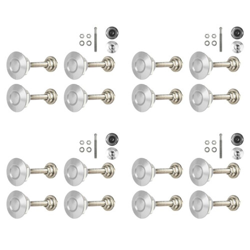 16X Quick Release Push Hood  Button Car Pin Bonnet Lock Fermo per Paraurti Fermi Argento