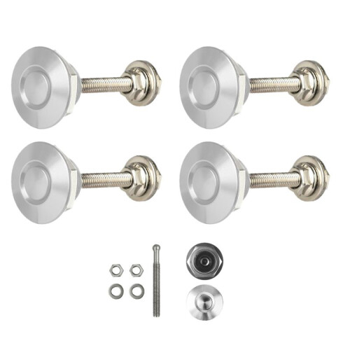 16X Quick Release Push Hood  Button Car Pin Bonnet Lock Fermo per Paraurti Fermi Argento 1
