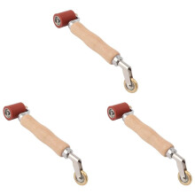 3pcs 40mm Wallpaper Roller Seam Roller Steel, Wood Handle Silicone Seam Roller Dual Use Brass Wheel for PVC Welding A