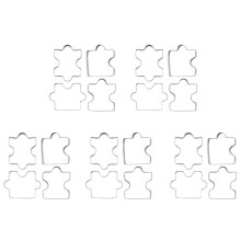 Stainless Steel Fondant Biscuit Cookie Cutter Cake Pastry Cookie Cutter Puzzle Mold 20 Pcs