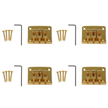 4X 3 Snarige Gitaar String Bridge Bridge Pull String Hard Tail Gitaar Bridge Tail 3 Snarige Gitaar Vervanging Goud