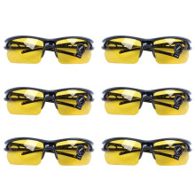 6X Black Frame Yellow Night Vision Sheet Outdoor Cycling Sunglasses
