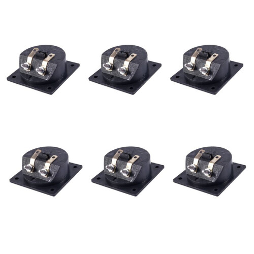 6X Square Shape Double Binding Post Type Speaker Box Terminal Cup Black
