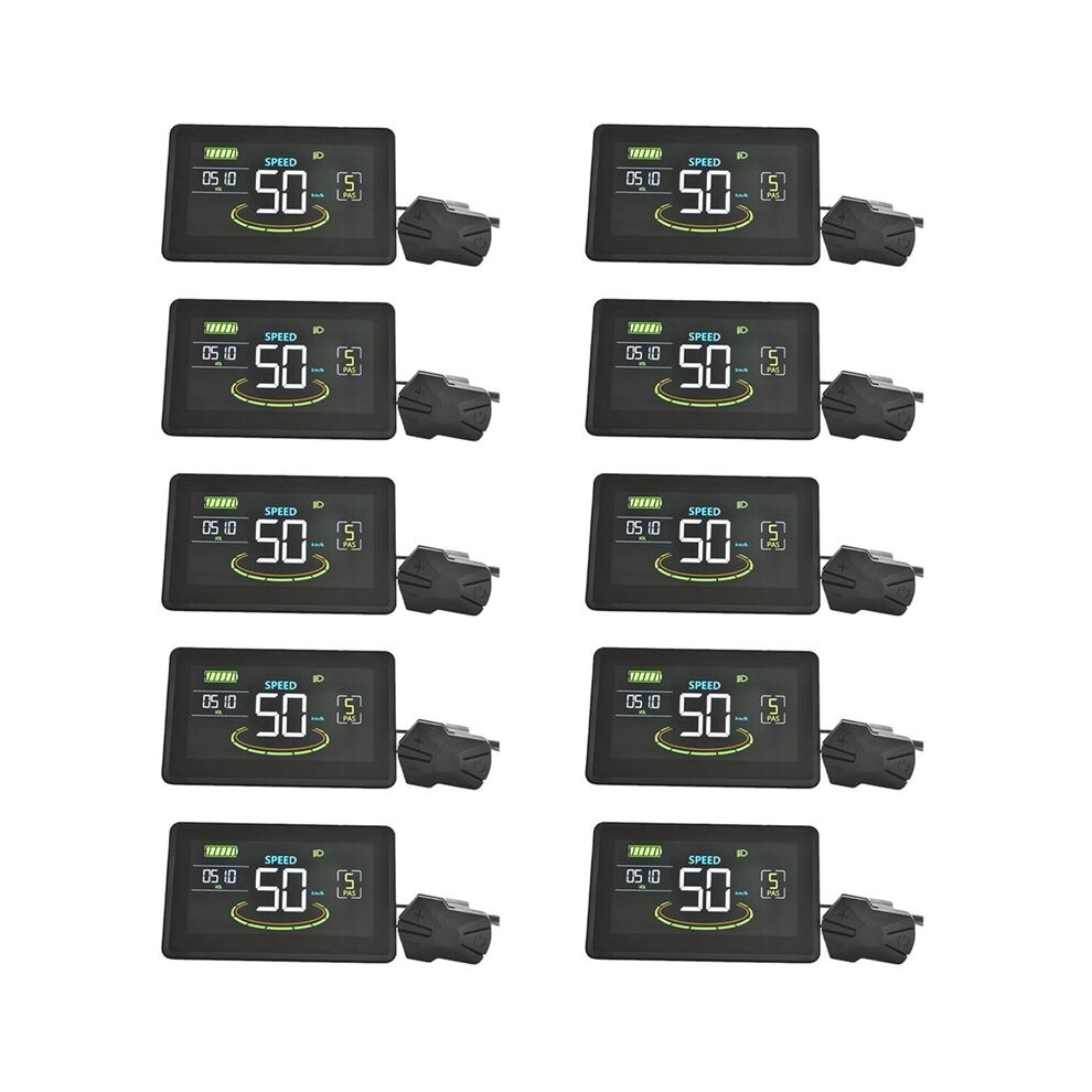 10X H6c Electric Bike Lcd Display Meter 24V-60V E Scooter Lcd Panel Color Screen With Usb Uart For Electric Bike(5Pin) 4713995541705