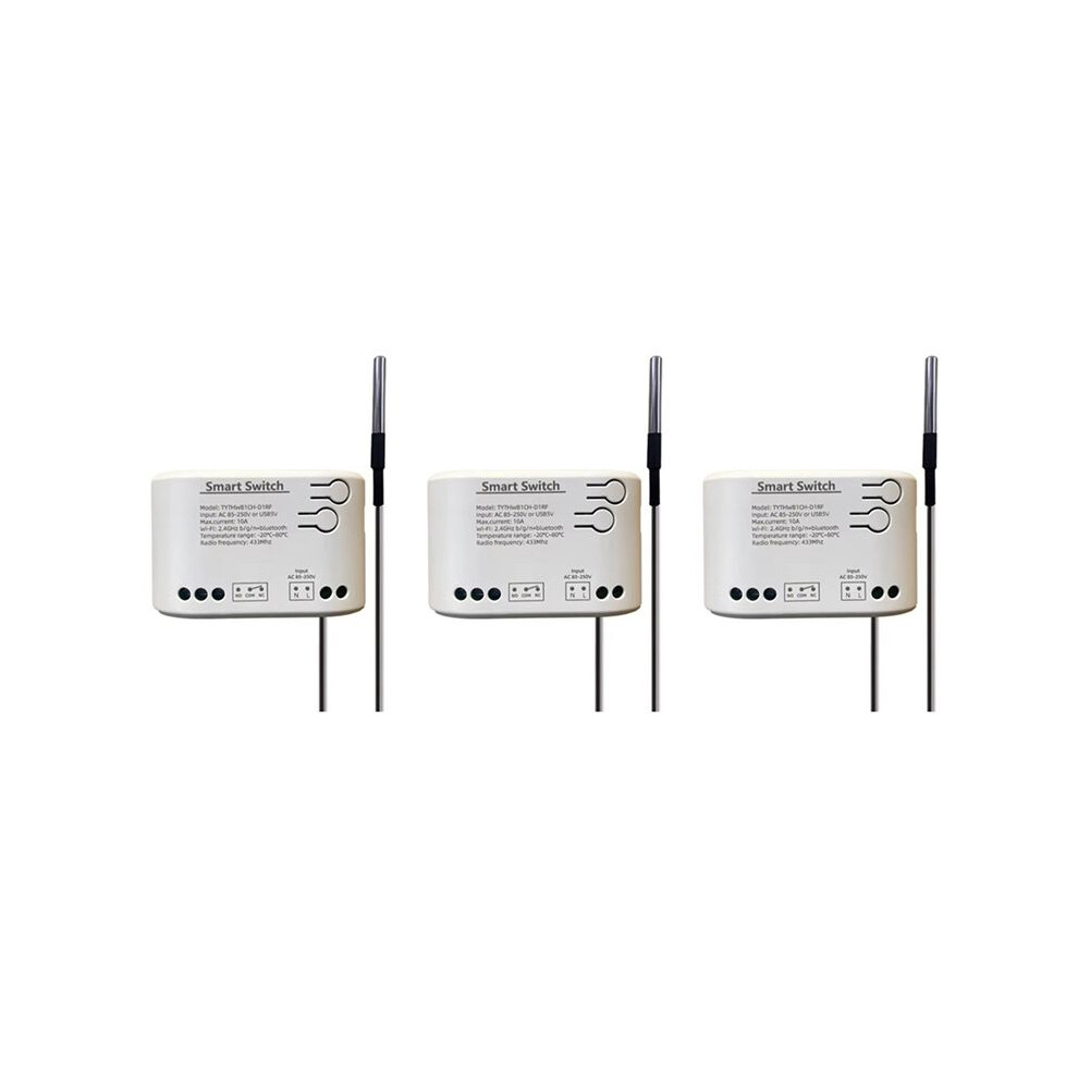 3X Tuya Life Wifi Relay Temperature Monitoring Thermostat Sensor Passive Dry Contact Relay Ac 85-250V 4713821246651