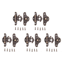 5X Antike Retro Weinlese-Dekorative Verriegelung Hoelzerne Schmucksache-Kasten Hasp-Auflage-Kasten-Verschluss-Groesse: Extra Klein